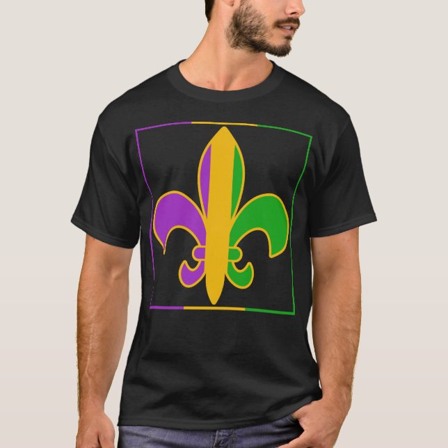 Mardi Gras Fleur De Lis Shirt, Funny Mardi Gras T Shirt (Framsida)