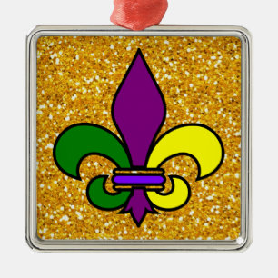 Mardi Gras - Fleur de Lis - SRF Julgransprydnad Metall