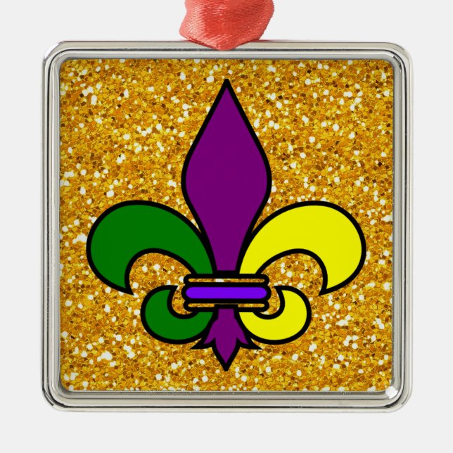 Mardi Gras - Fleur de Lis - SRF Julgransprydnad Metall (Framsidan)