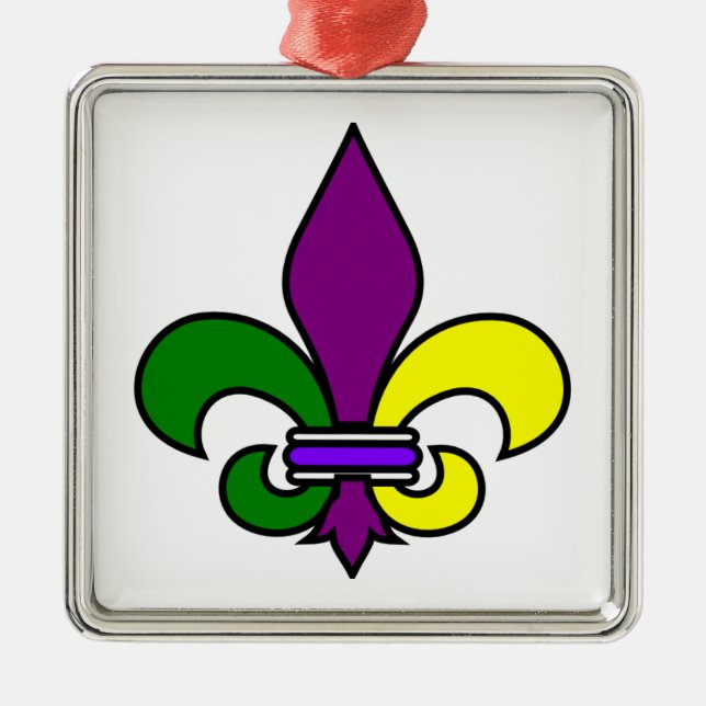 Mardi Gras - Fleur de Lis - SRF Julgransprydnad Metall (Framsidan)