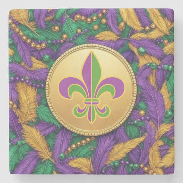 Mardi Gras Fleur de lis Stenunderlägg (Framsidan)