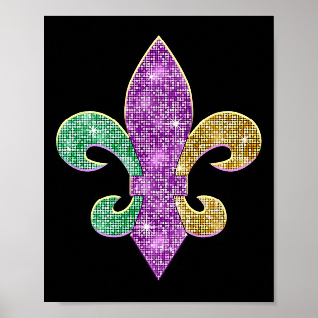 Mardi Gras Fleur De Lis Symbol Louisiana Carnival Poster (Framsidan)