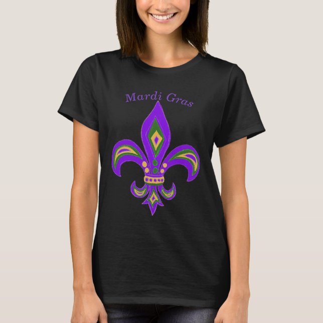 Mardi Gras Fleur de Lis T-shirt (Framsida)