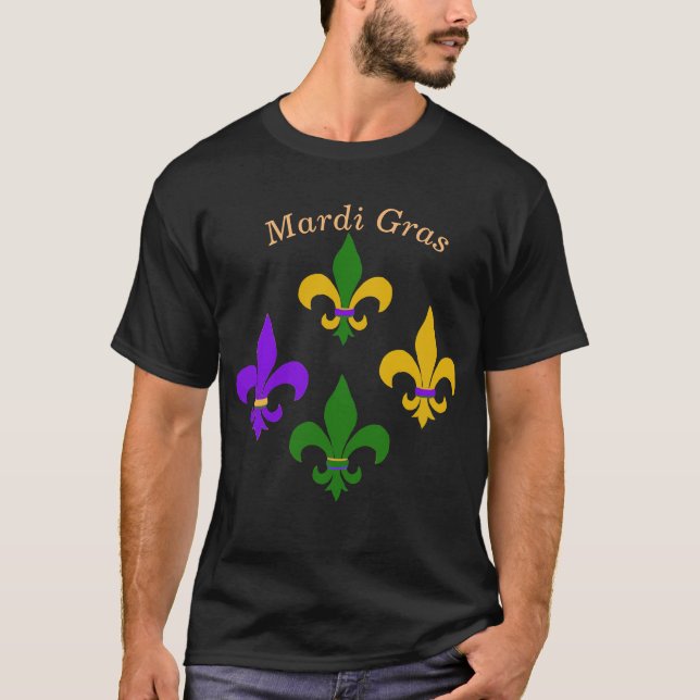 Mardi Gras Fleur de Lis T Shirt (Framsida)