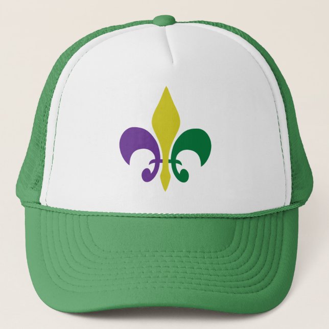 Mardi Gras ~ Fleur De Lis Truckerkeps (Framsida)
