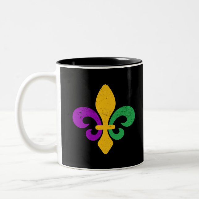 Mardi Gras Fleur De Lis Två-Tonad Mugg (Vänster)