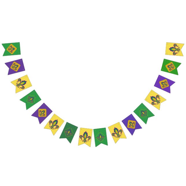 Mardi Gras Fleur De Lis Vimplar (Alla)