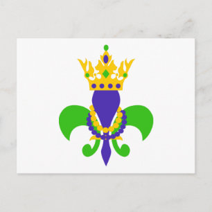 Mardi Gras Fleur de Lis Vykort