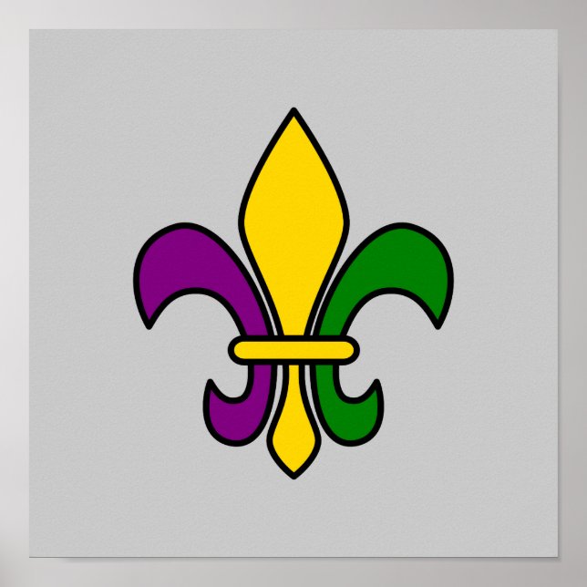 Mardi gräs fleur-de-lys poster (Framsidan)