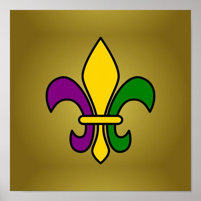 Mardi gräs fleur-de-lys poster (Framsidan)