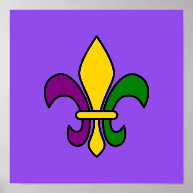 Mardi gräs fleur-de-lys poster (Framsidan)