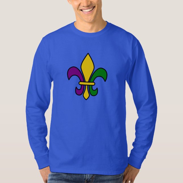 Mardi gräs fleur-de-lys tee shirt (Framsida)