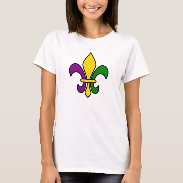 Mardi gräs fleur-de-lys tee shirt (Framsida)