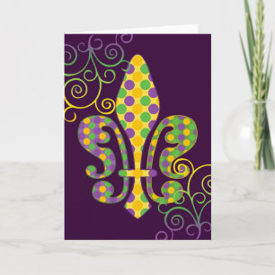 Mardi Gras Fleur de Pricka Kort
