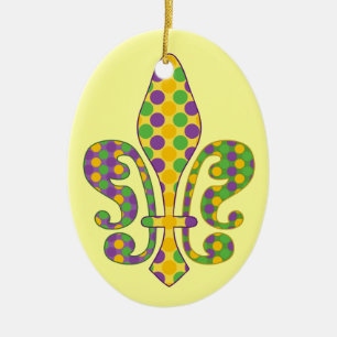 Mardi Gras Fleur de pricker Julgransprydnad Keramik