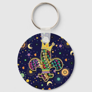 Mardi Gras Fleur firar Nyckelring