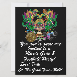 Mardi Gras & Football 6,5 tum x 8,75 tum View Hint Inbjudningar
