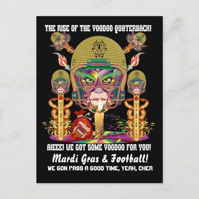 Mardi Gras Football Vykort (Framsida)