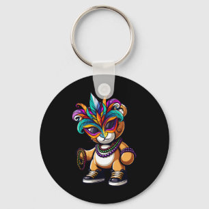 Mardi Gras for Boys Manar Hip hop Bear New Orleans Nyckelring