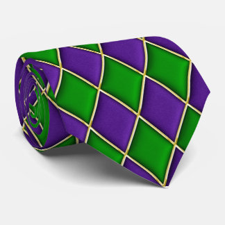 Mardi Gras för lila- & gröntdiamantmönster Tie Slips