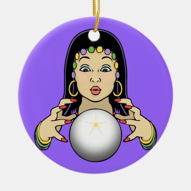 Mardi Gras förmögenhetkassör Julgransprydnad Keramik (Framsidan)