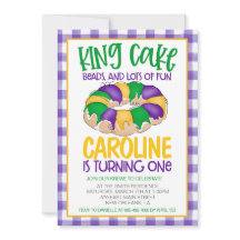 Mardi Gras Första födelsedagsinbjudan