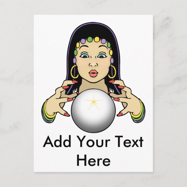 Mardi Gras Fortune Teller Vykort (Framsida)