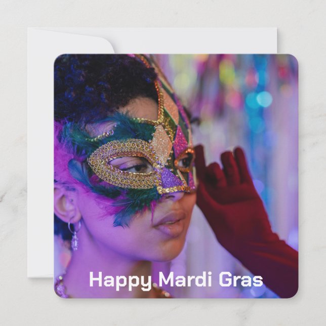 Mardi Gras Fotokort (Framsida)