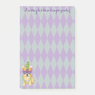 Mardi Gras Frenchie Post-it Block
