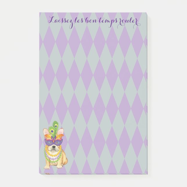 Mardi Gras Frenchie Post-it Block (Framsida)