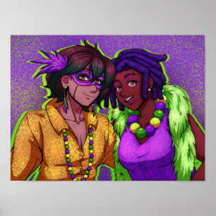 Mardi Gras Friends Poster