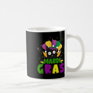 Mardi Gras Funny Black Cat Wearing Clown Cat Mardi Kaffemugg