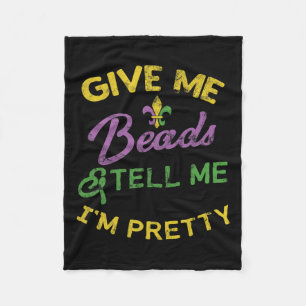 Mardi Gras Funny Pärlor Unique New Orleans Gift Fleecefilt
