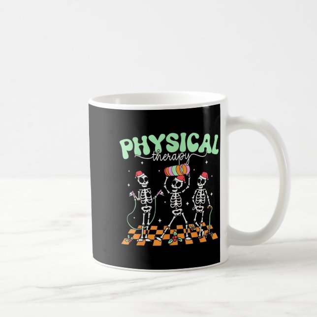 Mardi Gras Fysioterapi Skelett Dansande Sjuksköter Kaffemugg (Höger)