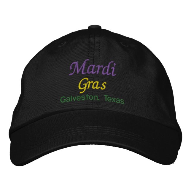 Mardi Gras Galveston Texas Broderad Keps (Framsida)
