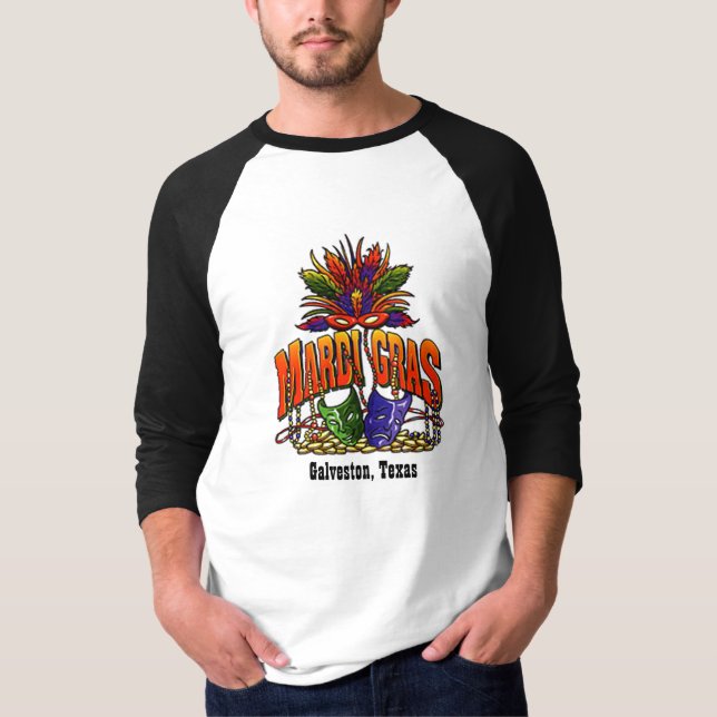 Mardi Gras Galveston Texas Tee Shirt (Framsida)