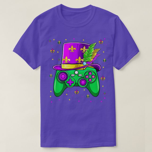 Mardi Gras Gamer Småbarn Kids Gaming TShirt T Shirt (Design framsida)