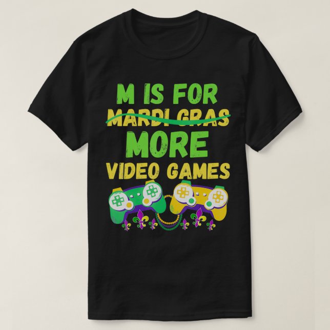 Mardi Gras Gamers Video Games Controller Son Kids  T Shirt (Design framsida)
