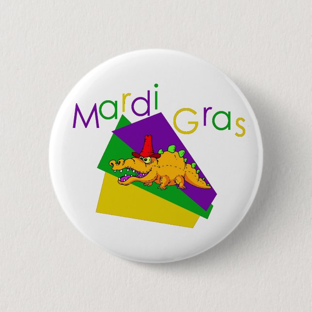Mardi Gras Gator Knapp (Framsida)