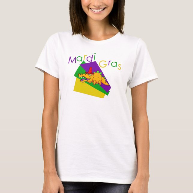 Mardi Gras Gator T Shirt (Framsida)