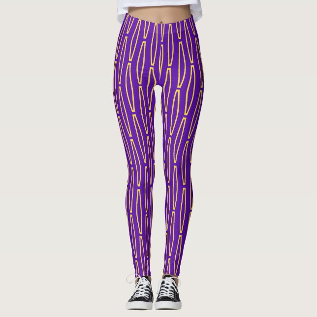 Mardi Gras Geometric Repeat Leggings (Framsida)