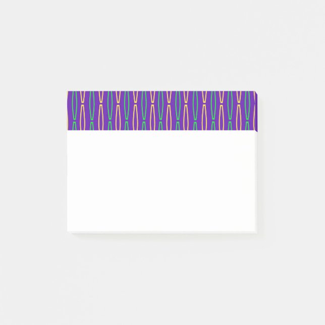 Mardi Gras Geometric Repeat Post-it Block (Framsida)