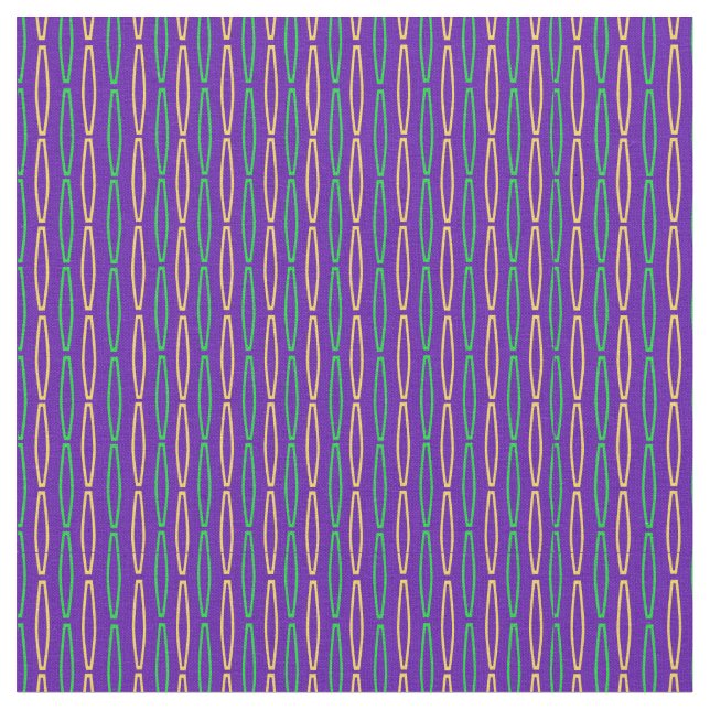 Mardi Gras Geometric Repeat Tyg (Närbild)