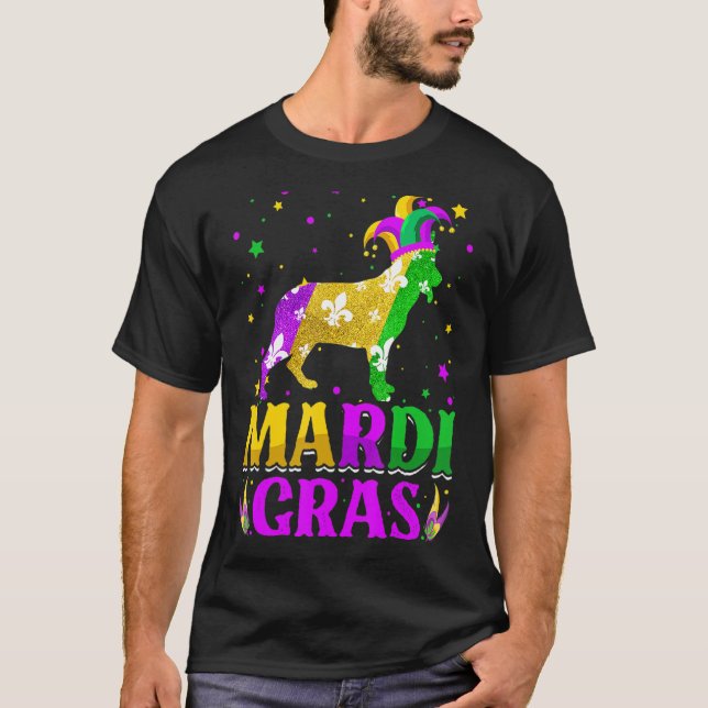 Mardi Gras German Shepherd Hund älskare Carnival J T Shirt (Framsida)