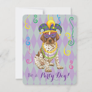 Mardi Gras German Shorthved Pointer Inbjudningar