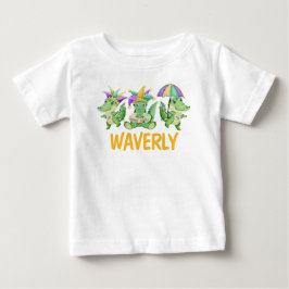 Mardi Gras Gingham och Gators Namn Shirt T Shirt