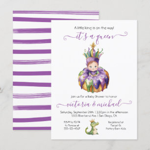 Mardi Gras Girl Baby Shower-inbjudan Inbjudningar