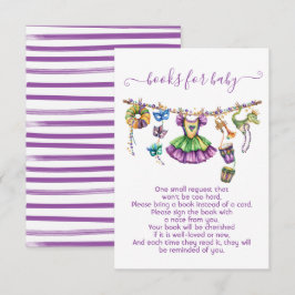 Mardi Gras Girl Clothesline bokar för baby Inbjudningar