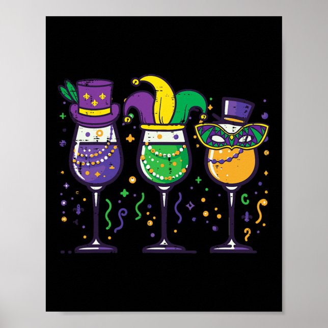 Mardi Gras Gl Funny Tjock tisdag Carnival Party Ma Poster (Framsidan)