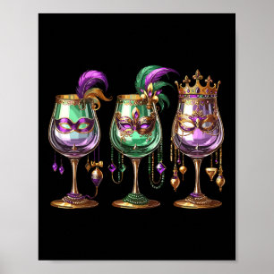Mardi Gras Gl vid Vin-finne Vin-festival Poster
